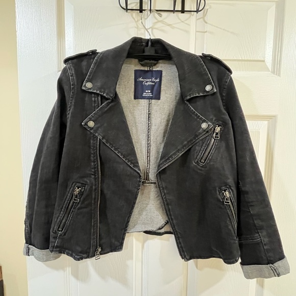 American Eagle Outfitters Jackets & Blazers - American Eagle Black Washed Denim Jacket